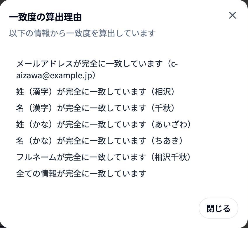 一致度の算出理由